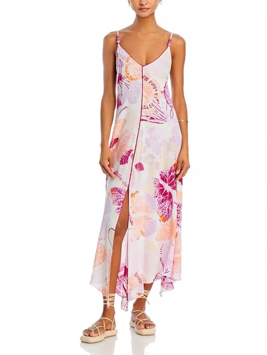 Poupette St. Barth Dresses & Skirts - 370$ Poupette St. Bdrth Bessie Strappy Asymmetric Hem Maxi Dress Size XS Pink